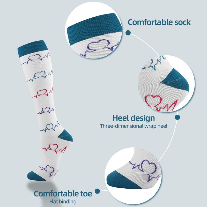 Odtmger Compression Socks（7 Pair for Women & Men Circulation 20-30mmhg