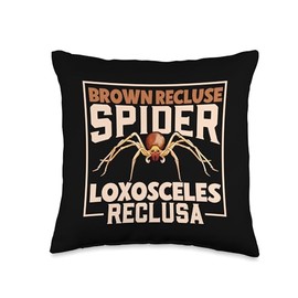 Spiders of the world designs Brown Recluse Spider Throw Pillow, 16x16, Multicolor