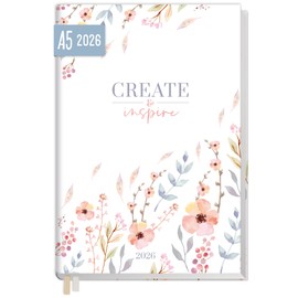 Häfft® Chäff-Timer Classic Calendar 2026 A5 "Sweet Flowers" Book Calendar, Appointment Calendar, Weekly Planner for 12 Months: Jan 2026 to Dec. 2026 - Sustainable and Climate Friendly