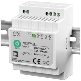 WITTKOWARE DIN30W12 DIN Rail Power Supply, 30 W, Output: 12 V/DC (with Potentiometer Adjustable from 10.8 to 13.6 V), Max. 2.5 A