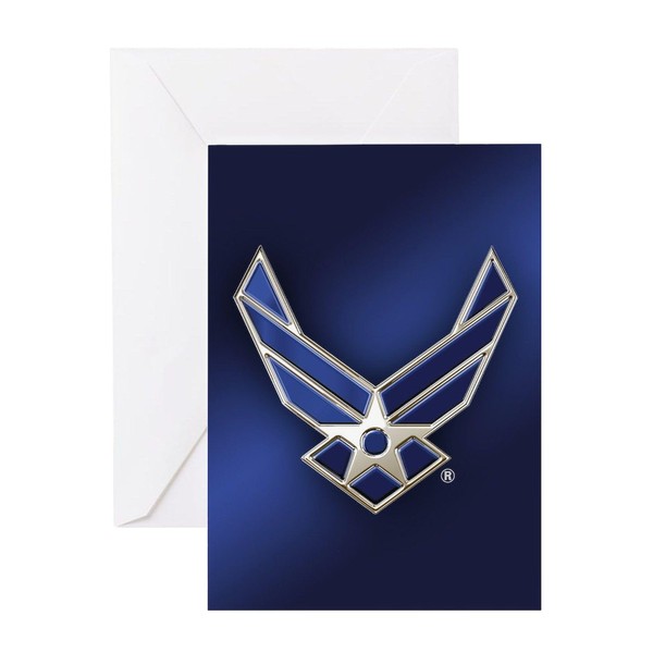 CafePress U.S. Air Force Logo Detailed Folded Greeting Card Glossy