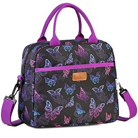 Lunch Bag for Women, Insulated Lunch Box Bag Butterfly Thermal Lunch Tote with Removable Shoulder Strap, VONXURY