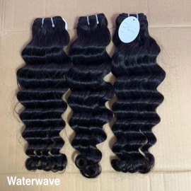 14a Grade Human Hair Bundles Bone Straight Original Burmese Curly Human Hair Wigs Bundles Supplierstyle: 1, color: 1 bundle water wave, Stretched Length: 12 inches