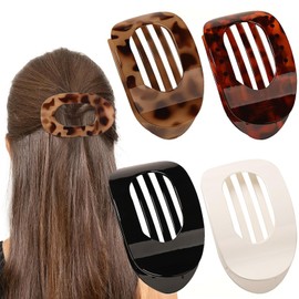 Flat Hair Claw Clips for Women 4 Pack, Lay Flat Design Claw Clip for Thick and Thin Hair