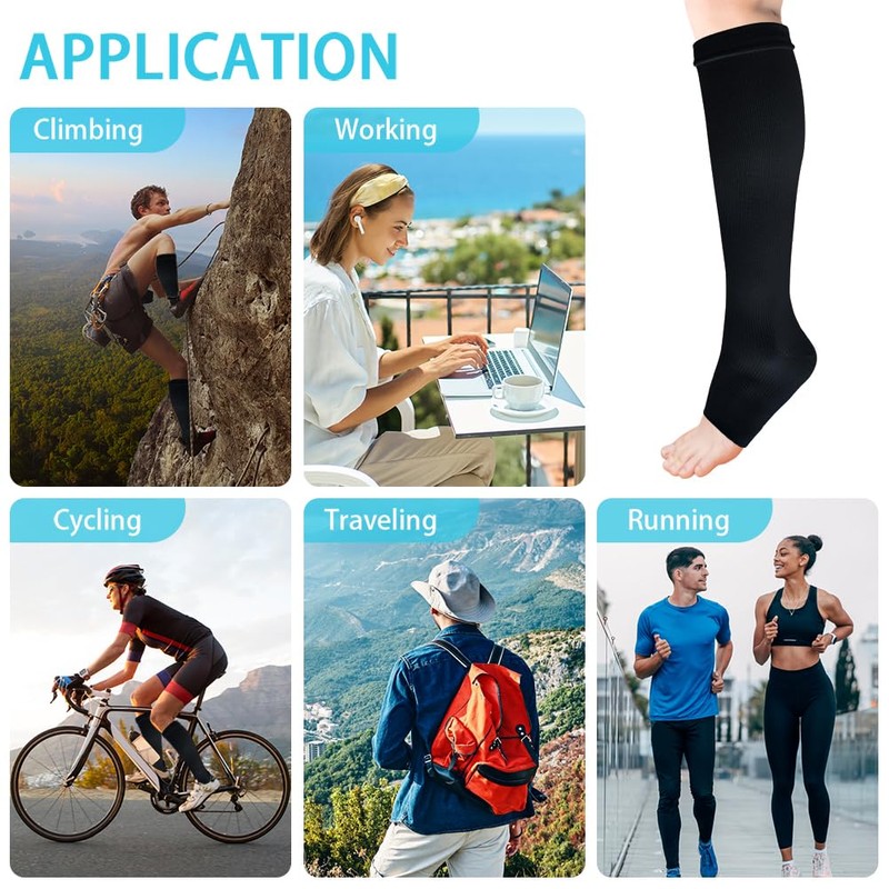 ACWOO Calze a Compressione per Donne e Uomo, 2 Paia