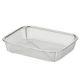 Pearl Metal Square Colander, 10.4 x 8.3 inches (265 x 210 mm), Stainless Steel, At Aqua HB-4094, Silver