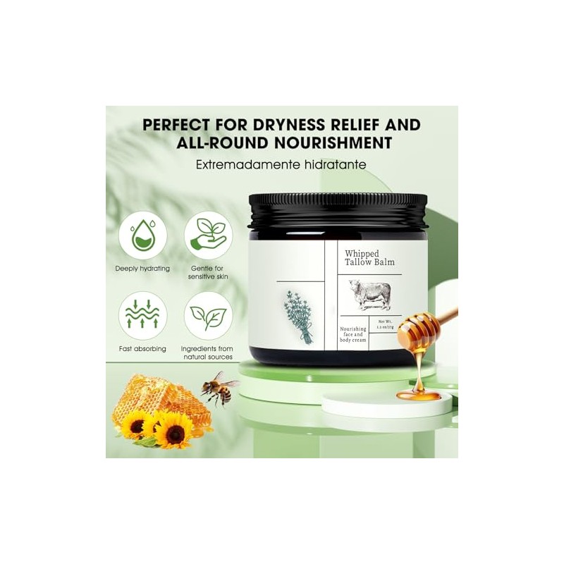 2PCS Cebo de Res para La Cara, Crema de Calendula