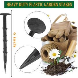 Aoipend 160 Pack Plastic Garden Lawn Stakes 6 inch Heavy Duty Landscape Anchors Spikes Rustproof Nail for Ground Lawn Edging, Weed Fabric, Tarp, Artificial Turf, Camping Tent