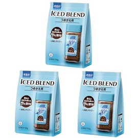 Nescafe Ice Blend, 1.8 oz (50 g) x 3 Bags, 75 Cups, Refill, Black, Regular Solution Coffee