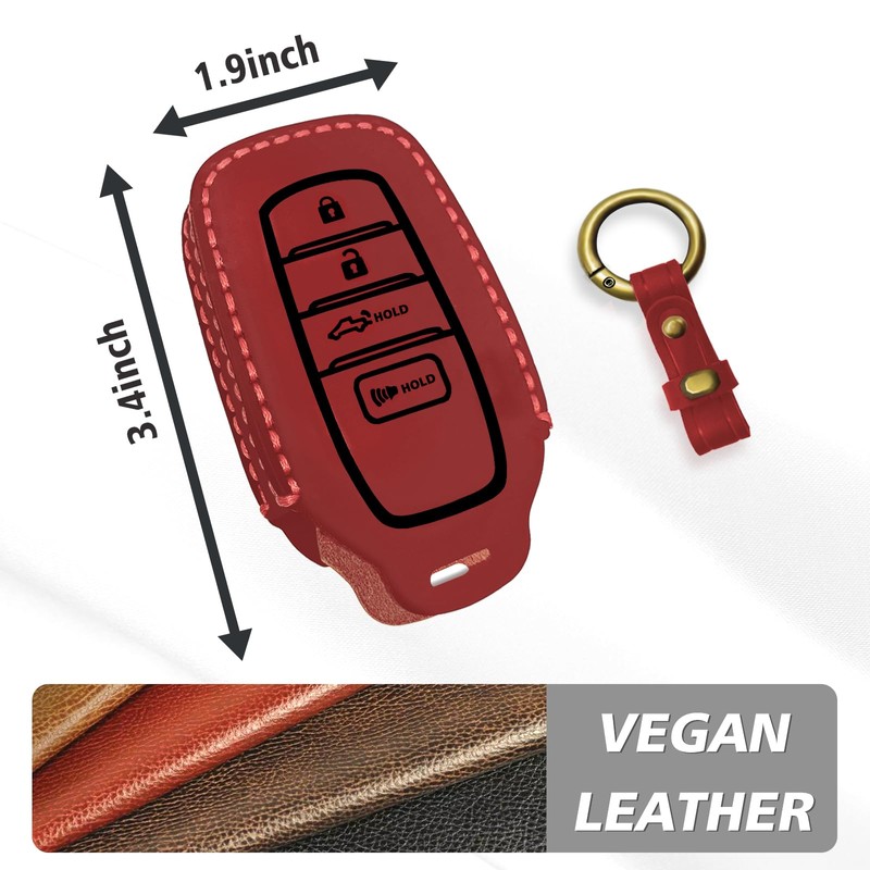 Muslogy Key Fob Cover Leather Case Compatible with Tacoma 2024