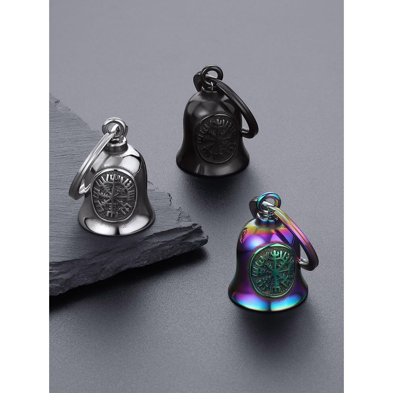Bandmax Keyring Motorcycle Bell Stainless Steel Motorcycle Bell Keyring Viking