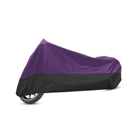 VekAuto Motorcycle Cover Motorbike Full Cover Outdoor Waterproof Rain Dust Protector 190T XXL Purple Black for Harley Most Full Dress Touring Cruiser Scooters Universal Auto Accessories