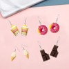 Anmpab 4 Pairs Imitation Cartoon Food Earrings Resin Popcorn Ice