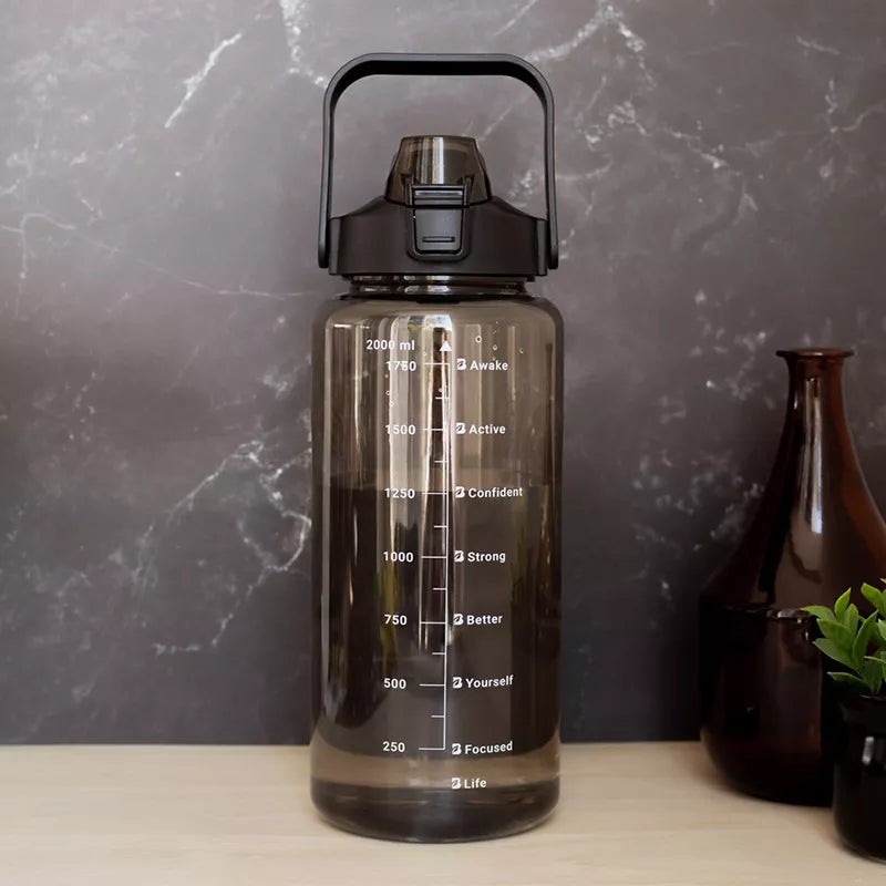 Botella Motivacional | Negra 2 L