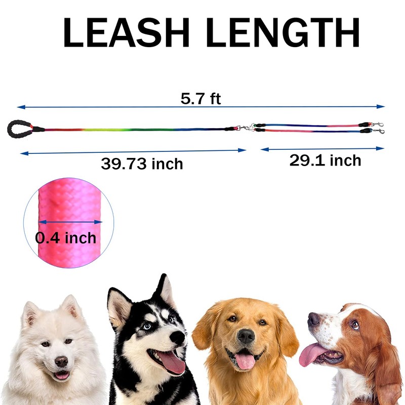 Heavy Duty 3 Dog Leash for Large Dogs No Tangle