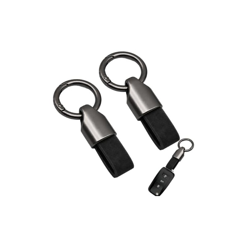 Llavero para Auto Hombre, Llaveros de Acero y Cuero Desmontable