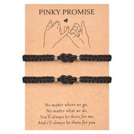 MANVEN Couple Bracelets Gift for Couple Matching Bracelets for Couple for Him Her Boyfriend Girlfriend Husband Wife Birthday Valentine's Day Christmas Anniversary I Love You Black