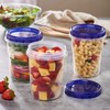 PLASTICPRO 6 Pack Twist Cap Food Storage Containers with Blue