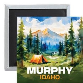 Murphy Idaho Souvenir 2.5 x 2.5 Inches Magnet Camping Tent Design Single