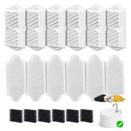 (18 Pack) 6 Sets Ceramic Cat Water Fountain Replacement Filters, Pet Fountain Replacement Filters for 2.2L/74OZ Ceramic Fountain(White)