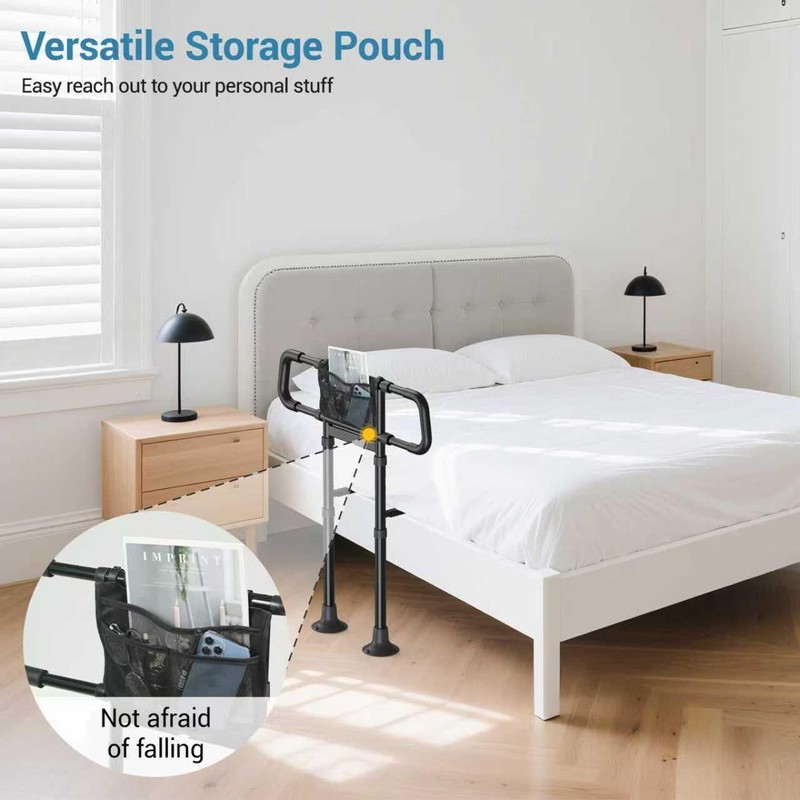Bed Rails for Elderly Adults Safety:Adjustable Bedside Assist Rails with