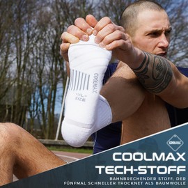 Rahhint Coolmax Hiking Socks Summer 5 Pairs Quarter Anti-Bubble Breathable Trekking Socks Short Outdoor Running Socks for Men Women, White, 42 - 47