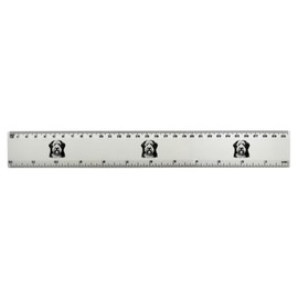 'Old English Sheepdog' 30cm (12 Inch) White Plastic Ruler (RL00087898)