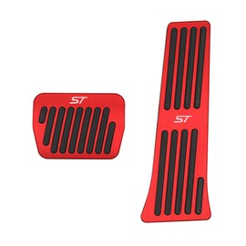 Hecotrax for Ford Explorer 2025 2024 2023 2022-2020 Aluminum Performance Pedals Set Non-Slip Accelerator and Brake Pedals Cover No Drill Brake Gas Accelerator Accessories (Red)