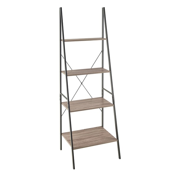 ClosetMaid 1316 4-Tier Wood Ladder Shelf Bookcase, Gray