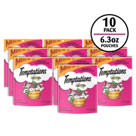 TEMPTATIONS Classic Crunchy and Soft Cat Treats Blissful Catnip Flavor, 6.3 oz. Pouch