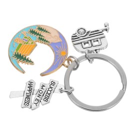 Alipis Outdoor Vacation Essential Camp Travel Keychain Hiking Charm Metal Rv Trailer Keyring for Camper Decor
