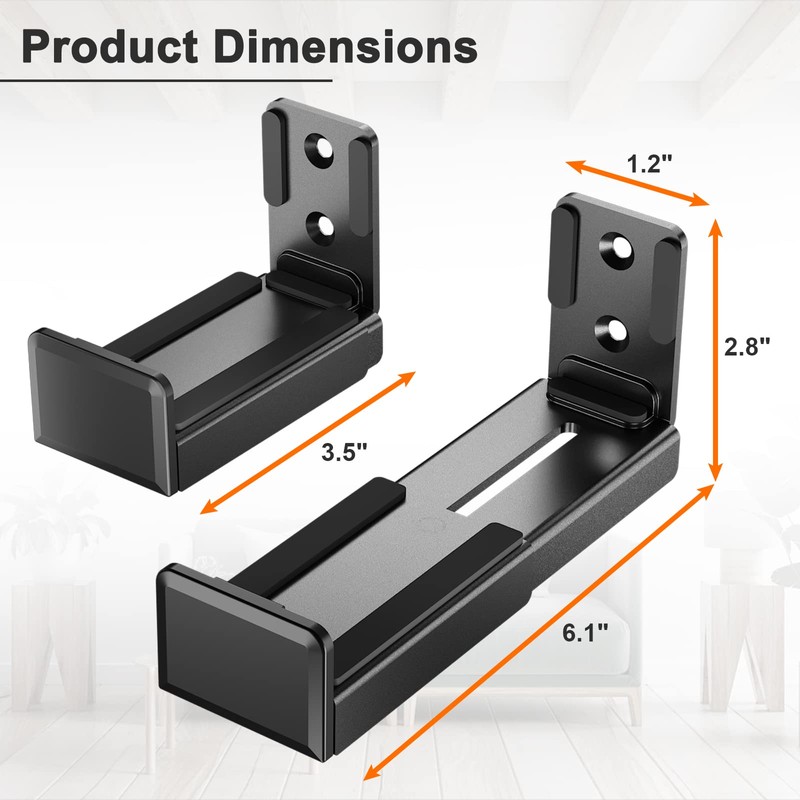 PUTORSEN PUTORSEN Soundbar Wall Mount Bracket, Speaker Wall Mount, Dual