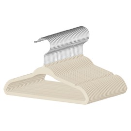 InfiniPower 30 Pack Kids Velvet Hangers, 11 Inch Baby Hangers with Non-Slip Design for Toddler Closet, Infant Clothes, Coats & Skirts, White