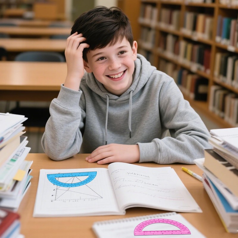 Unjoo Plastic Protractor Math Protractors 180 Degrees for Geometry Classroom