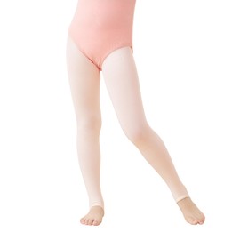 Phoeswan Ballet Tights for Girls, Girls Stirrup Tights for Small Kids 5-8 Years, 60D Denier Ballet Pink Dance Tights for Ballet, School
