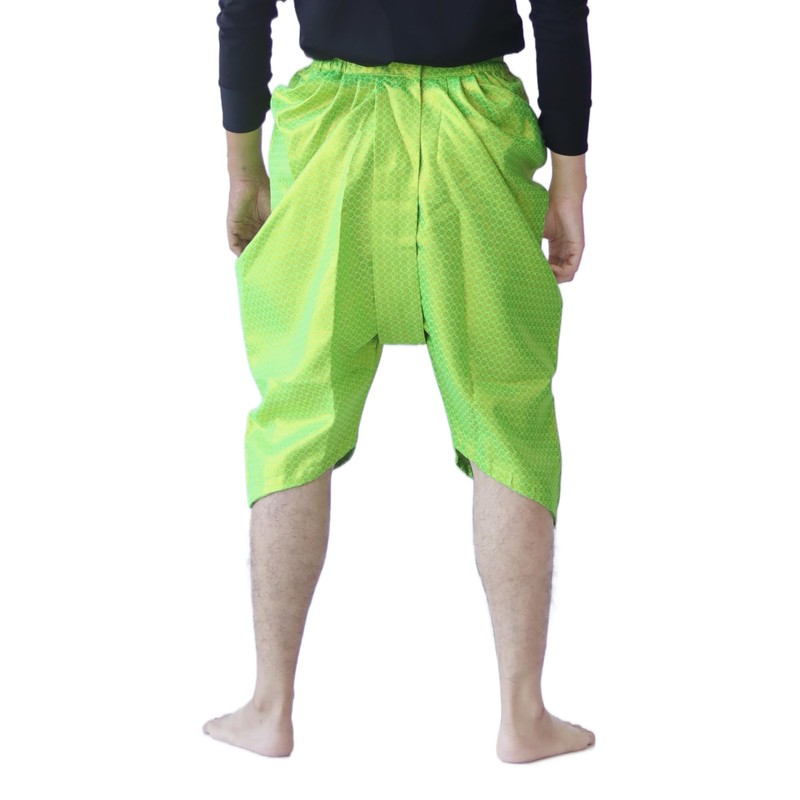 RaanPahMuang Sukhothai Pantalones tailandeses de algodón Batik tradicional, Seda -