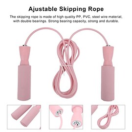 Cuerda de saltar de alambre de acero ajustable con doble cojinete para hombres, mujeres y niños