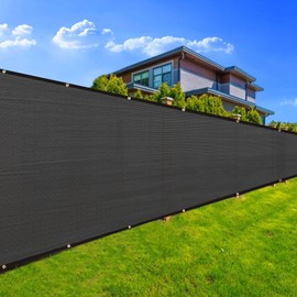 Sunocity 8ft x92ft Customized Size Privacy Fence Screen, 90% Blockage Heavy Duty 170 GSM Fencing Mesh Net Cover for Outdoor Wall Garden Yard Backyard Cable Zip Ties Included Dark Grey