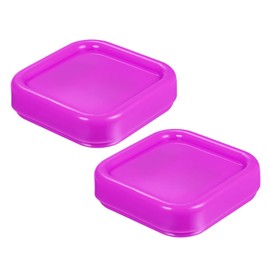 HARFINGTON 2pcs Magnetic Pin Cushion Square Plastic Magnetic Sewing Pin Holder Storage Case Needle Cushion Tool for Sewing DIY Projects, Rose Red