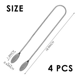 Pack of 4 Napkin Holders, Dining Table Napkin Holder, Napkin Chain with Clip for Seniors, Stainless Steel Clip, Napkin Bib Chain, Kids Napkin Clip Chain, Napkin Chain with Clip