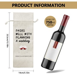 HTOTNGIFT Wedding Gifts Wine Gift Bag, Bridal Shower Gift, Bachelorette Gifts for Bride Couples Gifts, Wine Bags for Wine Bottles Gifts, Mr and Mrs Gifts, Engagement Gift