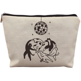 uinwk Dance Makeup Bag,Disco Ball Makeup Bag,Cat Makeup Bags For Women,Makeup Bag Gifts For Dance Lover Cat Lover