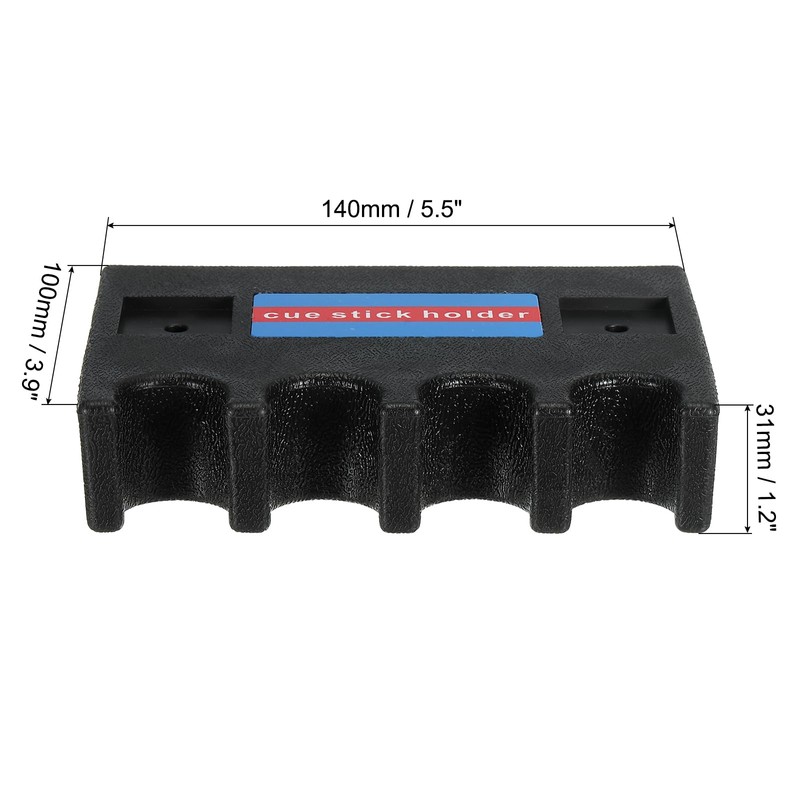 PATIKIL 1Pcs 4 Holes Cue Holder, Plastic Portable Pool Stick