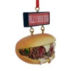 Kurt Adler Philly Cheese Steak Sandwich with Sign Ornament