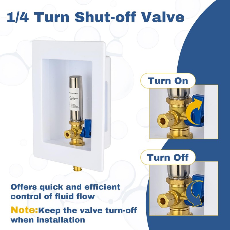 2-PACK GUOFIS Ice Maker Outlet Box with Hammer Arrestor,1/2" PEX-A