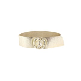 FrasiBags Women's Wide Belt in Genuine Leather with Ring Buckle, Elegant Women's Belt, High Belt for Clothes, Women's Leather Belt, Made in Italy, gold, One size