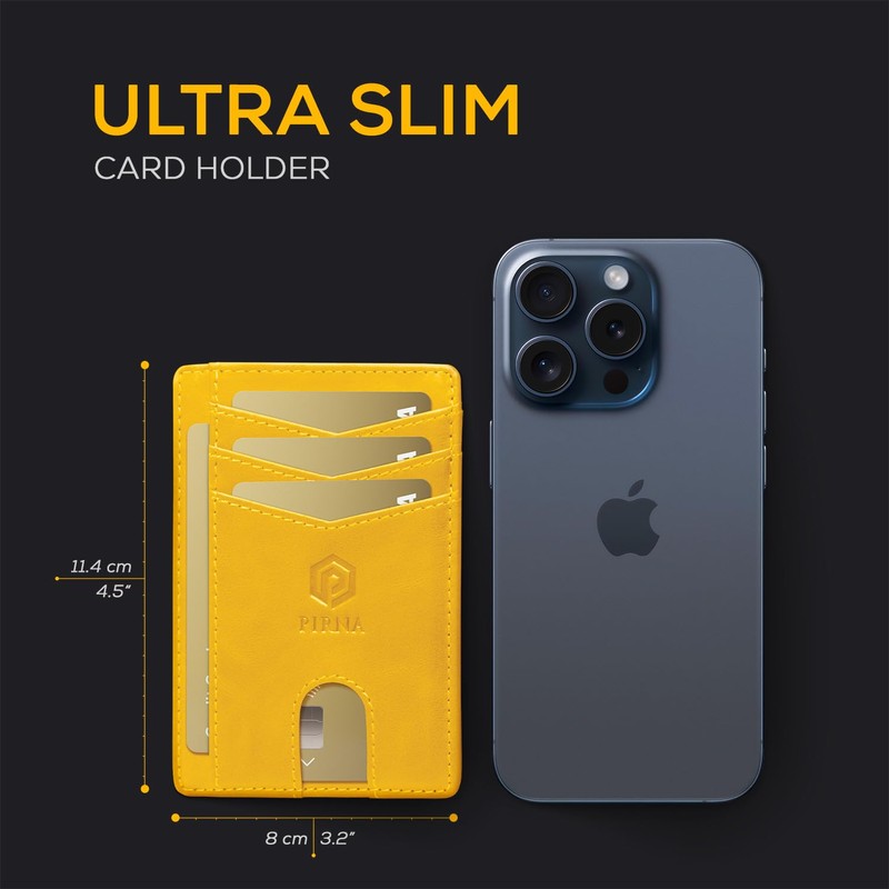 PIRNA Mini Leather Wallet with RFID Protection - Slim Wallet