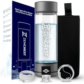 Upgrade Hydrogen Water Bottle Generator Portable – 6th Gen Advanced – 3000 PPB, SPE/PEM Tech Hydrogen-Oxygen Separation & Self-Cleaning Backwash Mode, for Athletic, Travel, Fitness, Work (14oz, Grey)