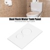 Toilet Water Tank Panel White ABS Squared Round Button Dual