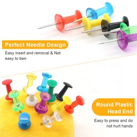 Multicolor Push Pins, Coideal 600 Pack Coloured Map Push Pins with Stainless Steel Dot for Board, Fabric Marking, Picture Hanging at Home, Office, School (12 Colours, 50 Pieces Each)